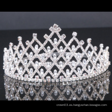 Coronas de cristal de la corona de la tiara del Rhinestone de la corona de la boda